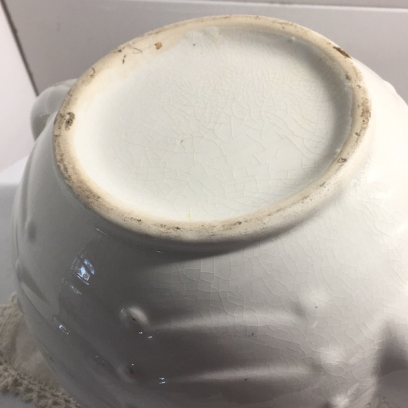 Vintage aqua detailing white Art Deco tea pot - Picture 5 of 9